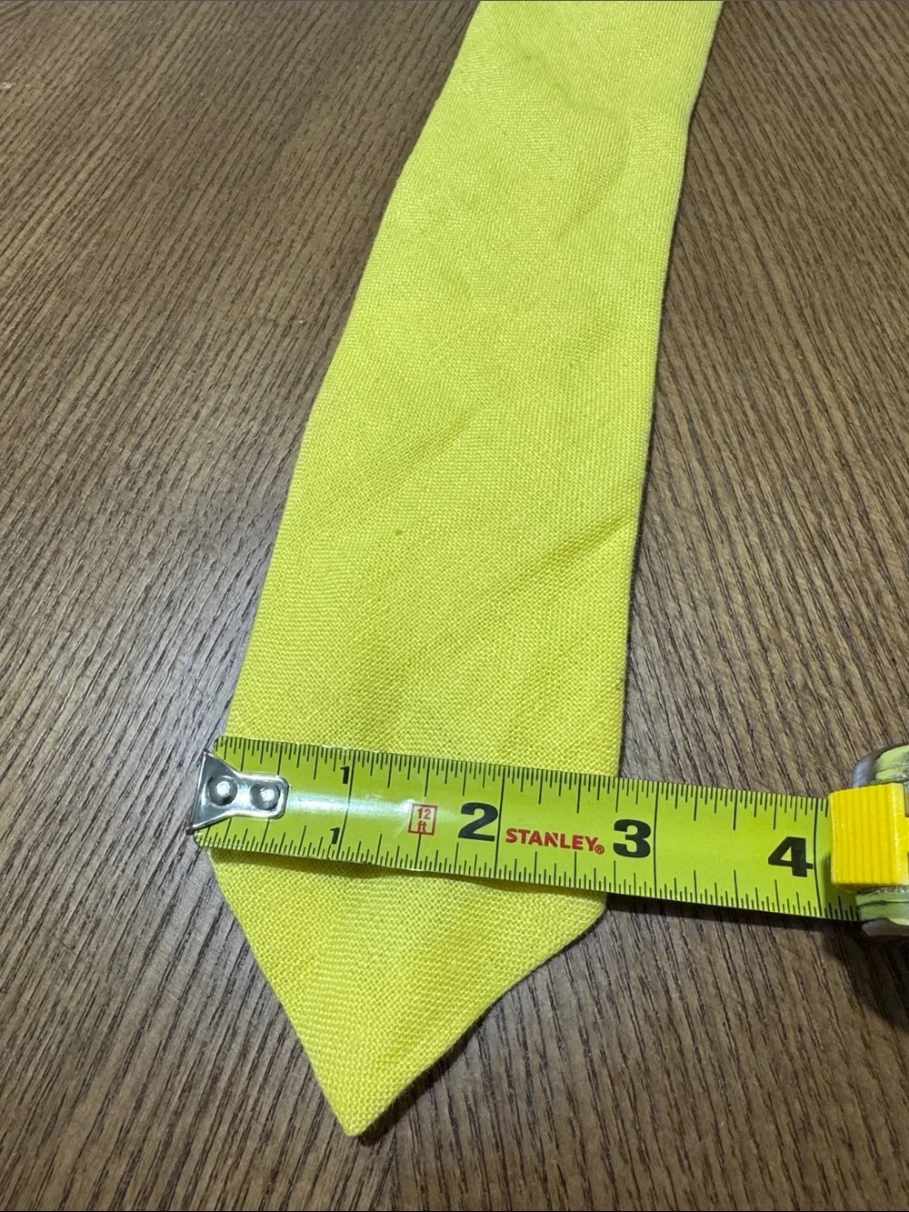 Polo Ralph Lauren mens yellow solid 100% linen skinny neck tie EUC